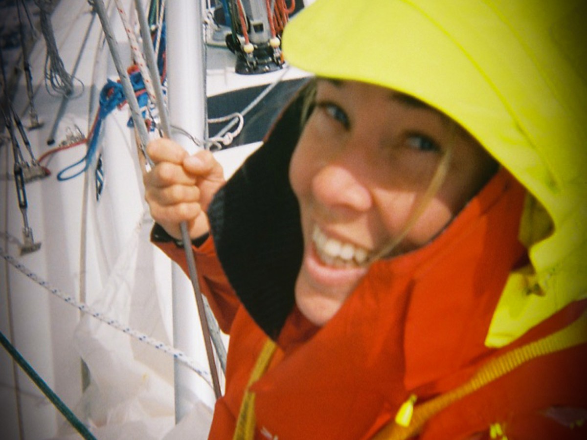 smiling woman on a boat