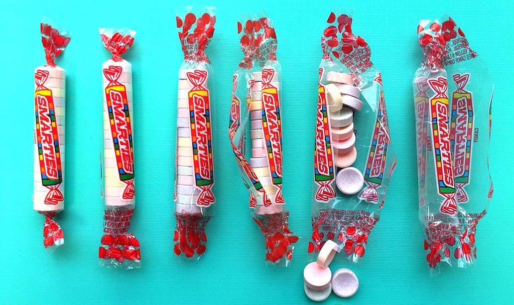 Smarties candy rolls